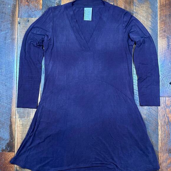 Dolan Left Coast Collection by Anthropologie Eggplant Dress Pockets Size Medium - Picture 2 of 8